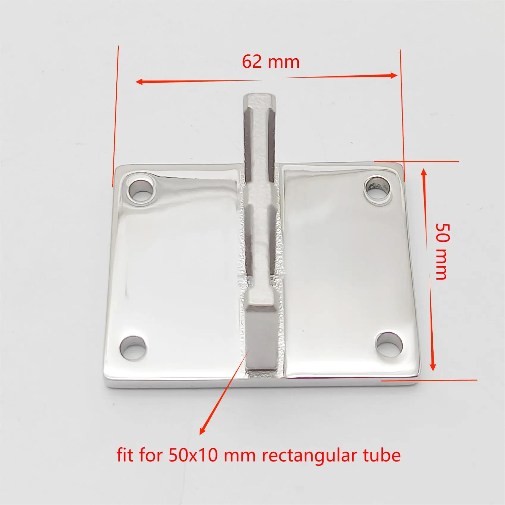 4PCS Stainless Steel Handrail Fitting Rectangular Tube in Mirror Polished Stair Railing