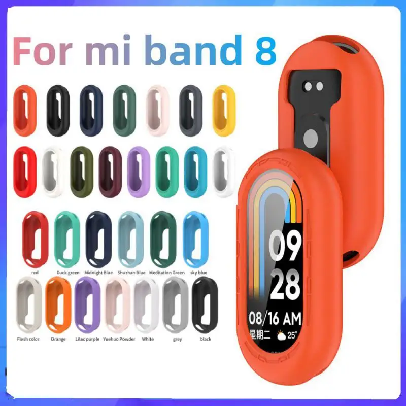 1/3pcs Silicone Protector For Mi Band 8 Smart Watch Accessories Anti-Shock Shock-Proof Watch Cover Shell Without Scree Film