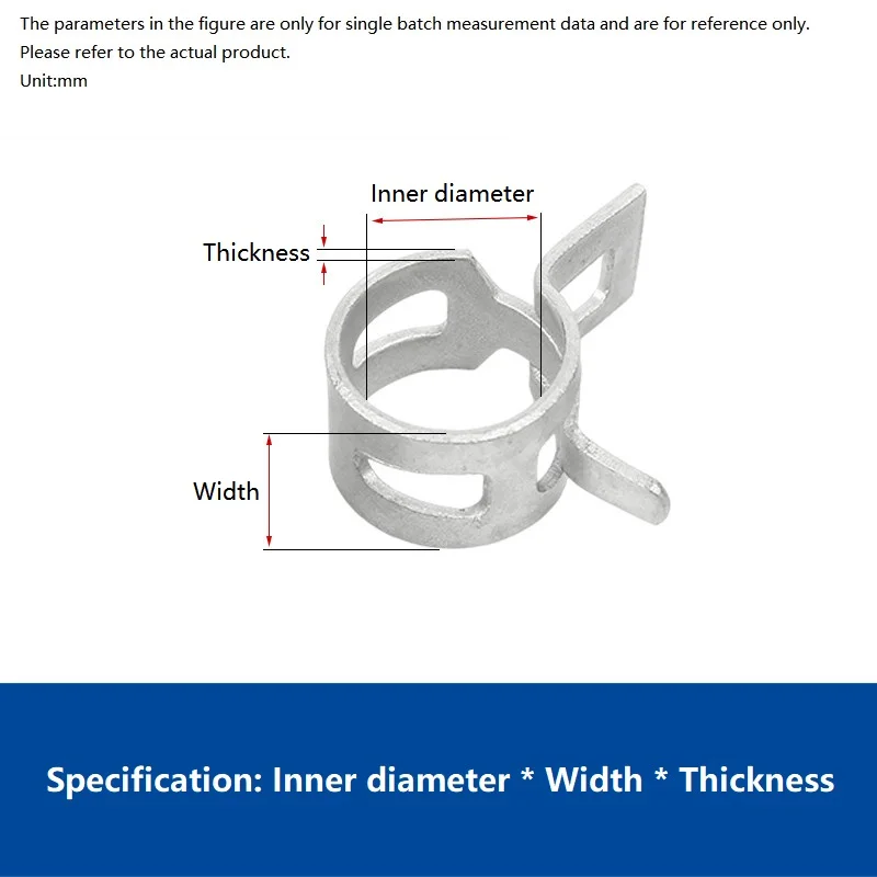 5/10/20/50pcs 6mm-36mm Dacromet/Color Zinc Spring Clip Fuel Water Line Hose Pipe Air Tube Clamps Fuel Water Tube Clamps Fastener