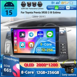 Android 16 Carplay Auto Car Radio For Toyota Previa XR50 3 III Estima 2006-2019 GPS Multimedia Video Player Autoradio Stereo BT