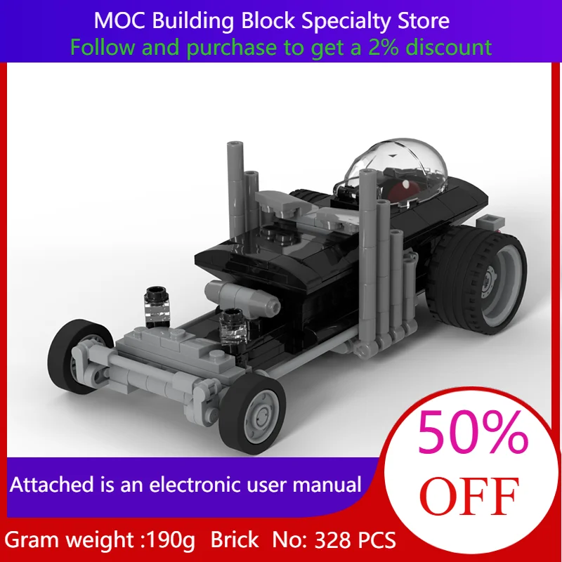 

328 Parts MOC Building Block Model City Drag Car V8 Engine Creative Construction Toy For Boys Adults Kids Christmas Gift