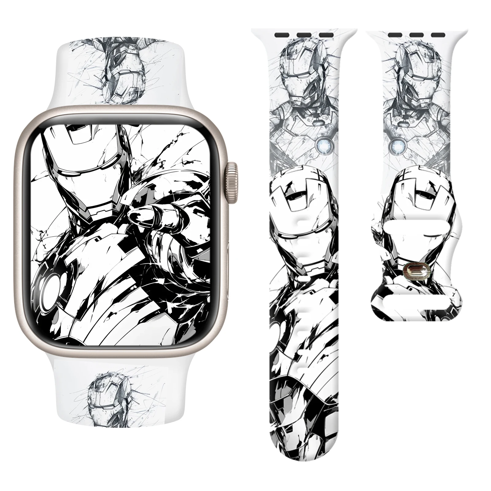 

Lron Man Series 2 Print Strap for iWatch11 10 9 8 Silicone Band Replaceable Bracelet for Apple Watch46mm 42mm 41mm 38mmWatchband
