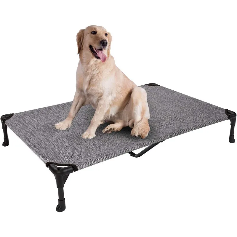 

Cooling Elevated Dog Bed, Portable Raised Pet Cot with Washable & Breathable Mesh, No-Slip Feet Durable Dog Cots Bed