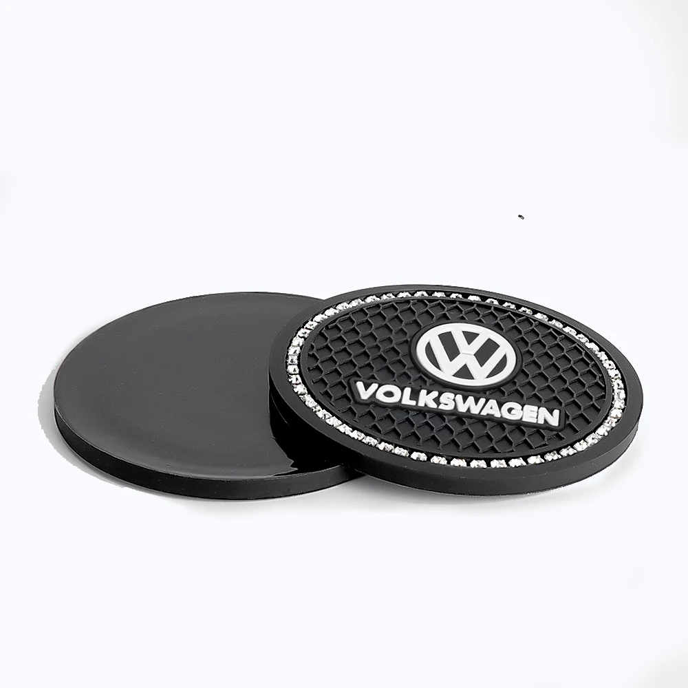 2Pcs Car Anti-Slip Pad Water Cup Holder Drink Coaster for Volkswagen vw Scirocco GOLF MK6 Polo Tiguan PASSAT GTI Scirocco Rline