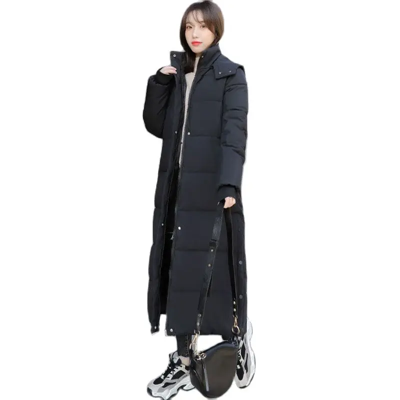 Women's Trendy Autumn Winter Winter New Hooded Loose Korean Version Down Women's Knee-length