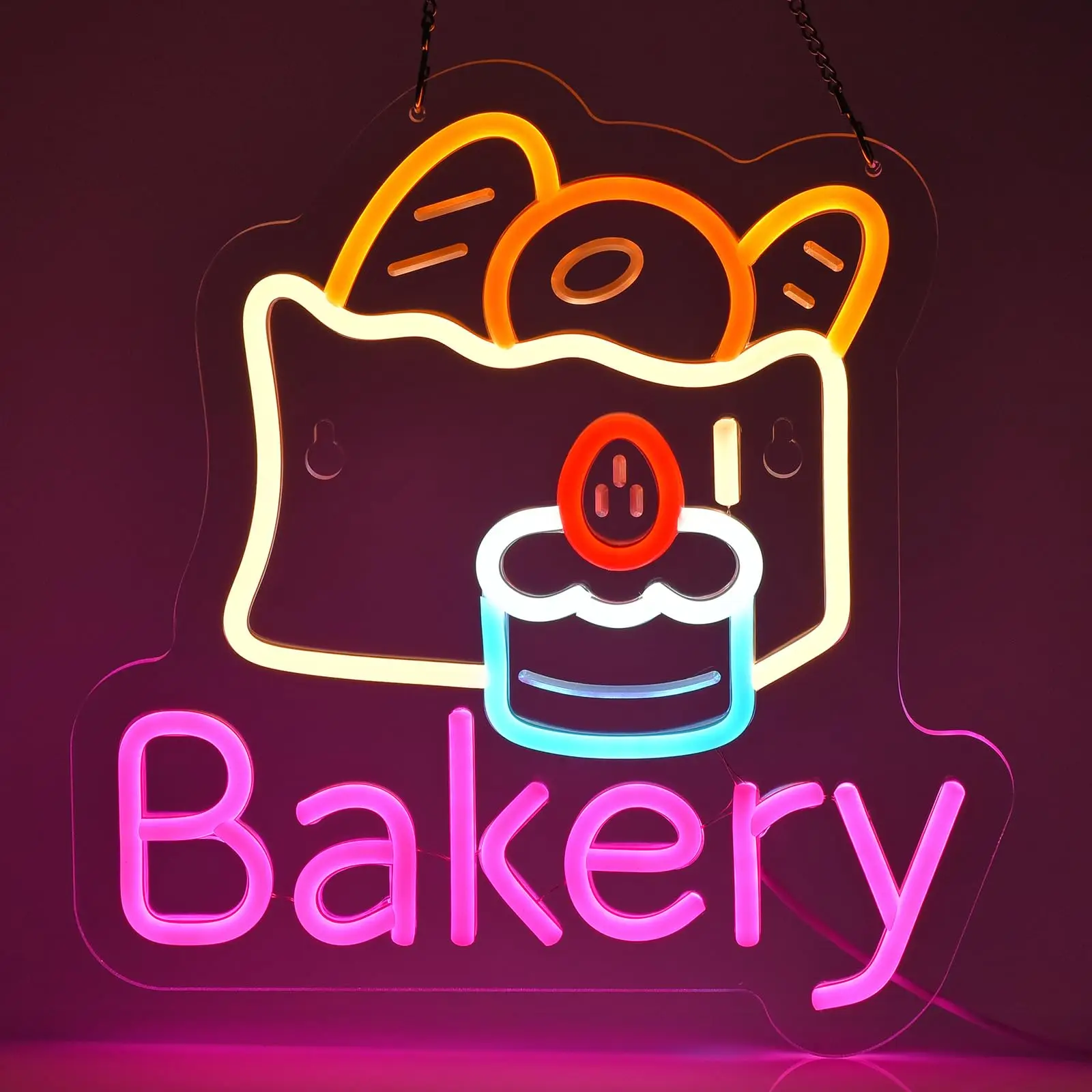 Bakery Neon Sign Kitchen Baking Dessert Shop Restaurant Business Signage Cake Food Shop Cafe Birthday Party