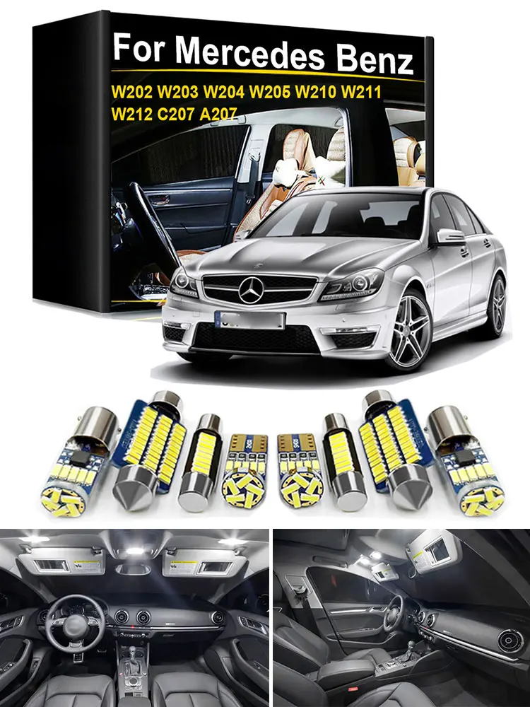 LED-Innenbeleuchtungsset Canbus für Mercedes Benz W202 W203 W204 W205 W210 W211 W212 C207 A207 C E Klasse Autozubehörteile