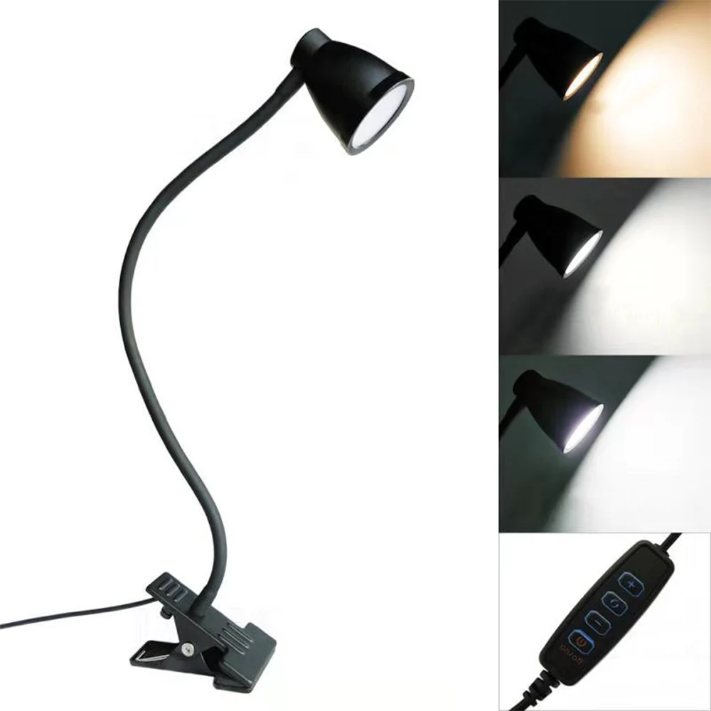 

Flexible Table Lamp Led Desk Lamp 5/8cm Clip Study Lamps Gooseneck Desktop Light USB Rechargeable Eyes Protect Table Reading Lig