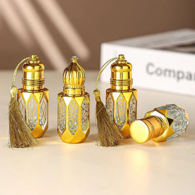 1pc 6ml Essential Oil Dispensing Bottle Middle East Arab Dubai Cosmetic Perfume Dispensing Bottle Tassel Cap Travel Portable