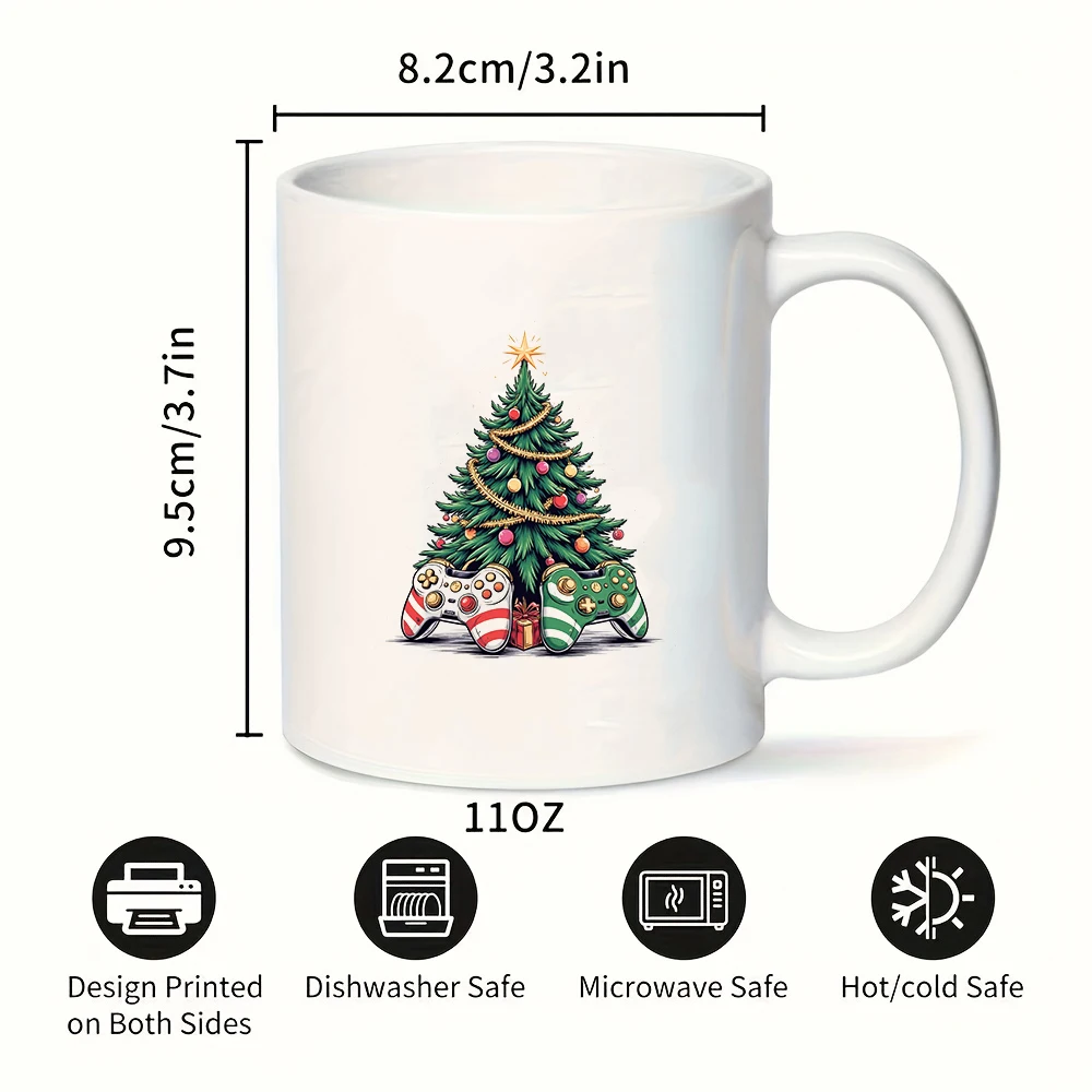 Tazas de 11 oz + Tema de árbol de Navidad de dibujos animados + Taza para niños Regalo de Navidad para parejas de oficina familiar Conjunto de regalo creativo