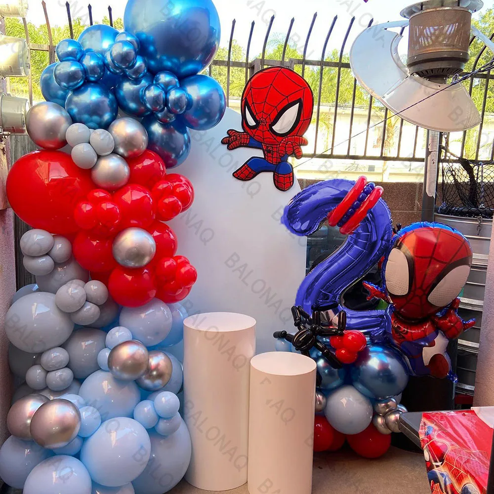 

86pcs Spiderman Birthday Decoration Spidey And His Amazing Friends Party Supplies Aluminum Foil Balloon For Boy Kids Globos