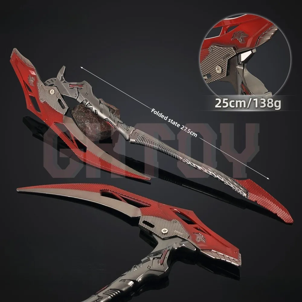 25 سنتيمتر/9.84in الساحة اندلاع: لعبة لانهائية الأجهزة الطرفية ريبر المنجل أسلحة قابلة للطي نموذج زخرفة معدنية عرض مكتبي هدية