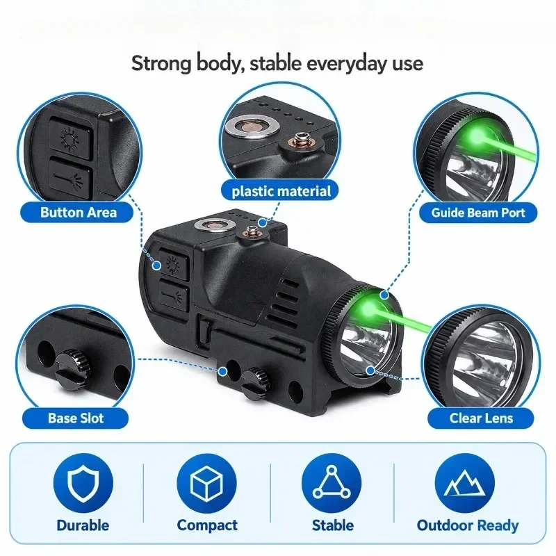 Magnetic Charging Hanging LED Flashlight 20mm Slot Outdoor Portable Bright Illumination Lamp
