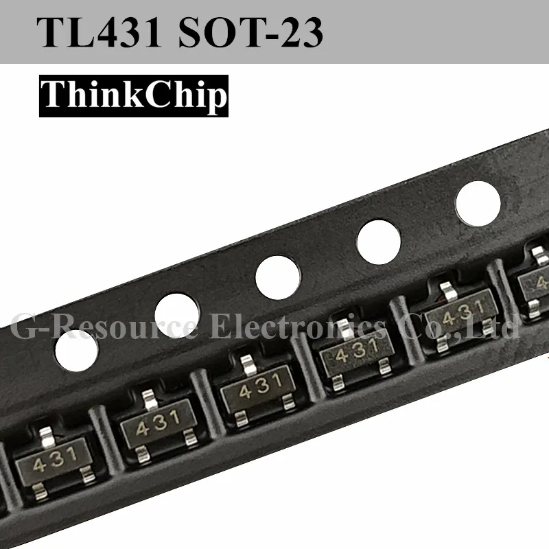(100 قطعة) TL431 SOT-23 SMD منظم الجهد IC 0.5% (وضع علامة على 431)