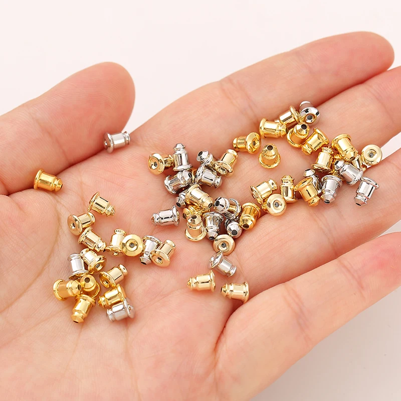 14/18K gold-plated bullet shaped earplug fixing plug DIY handmade jewelry making accessories