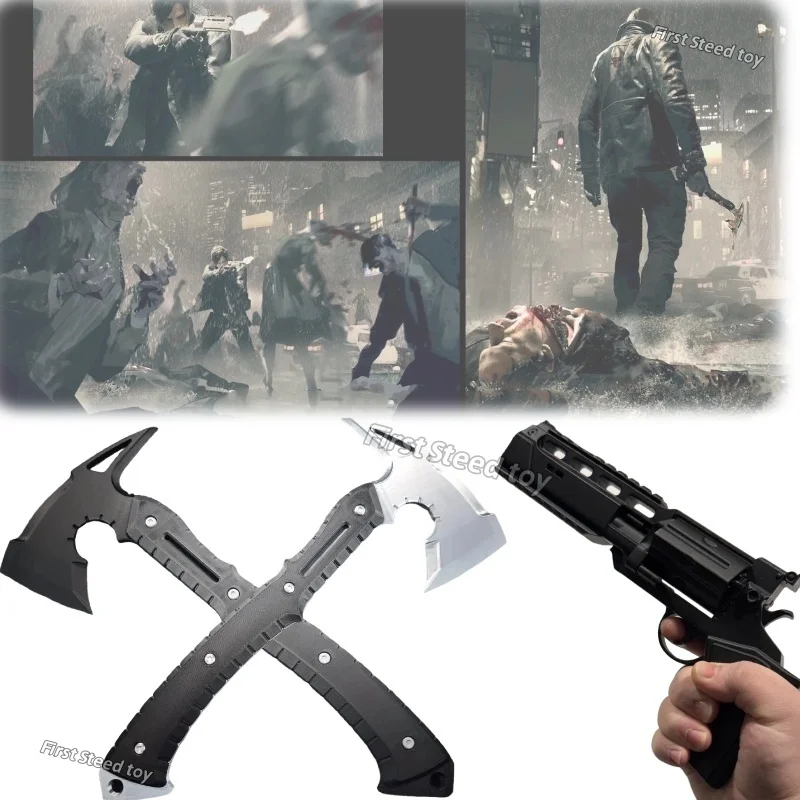 Nuevo Set de Accesorios de Cosplay del Juego Horror Game9, Modelo de Hacha y Pistola de Plástico Impreso en 3D, Accesorio Periférico de Leon Scott Kennedy para Fans, Adultos y Niños