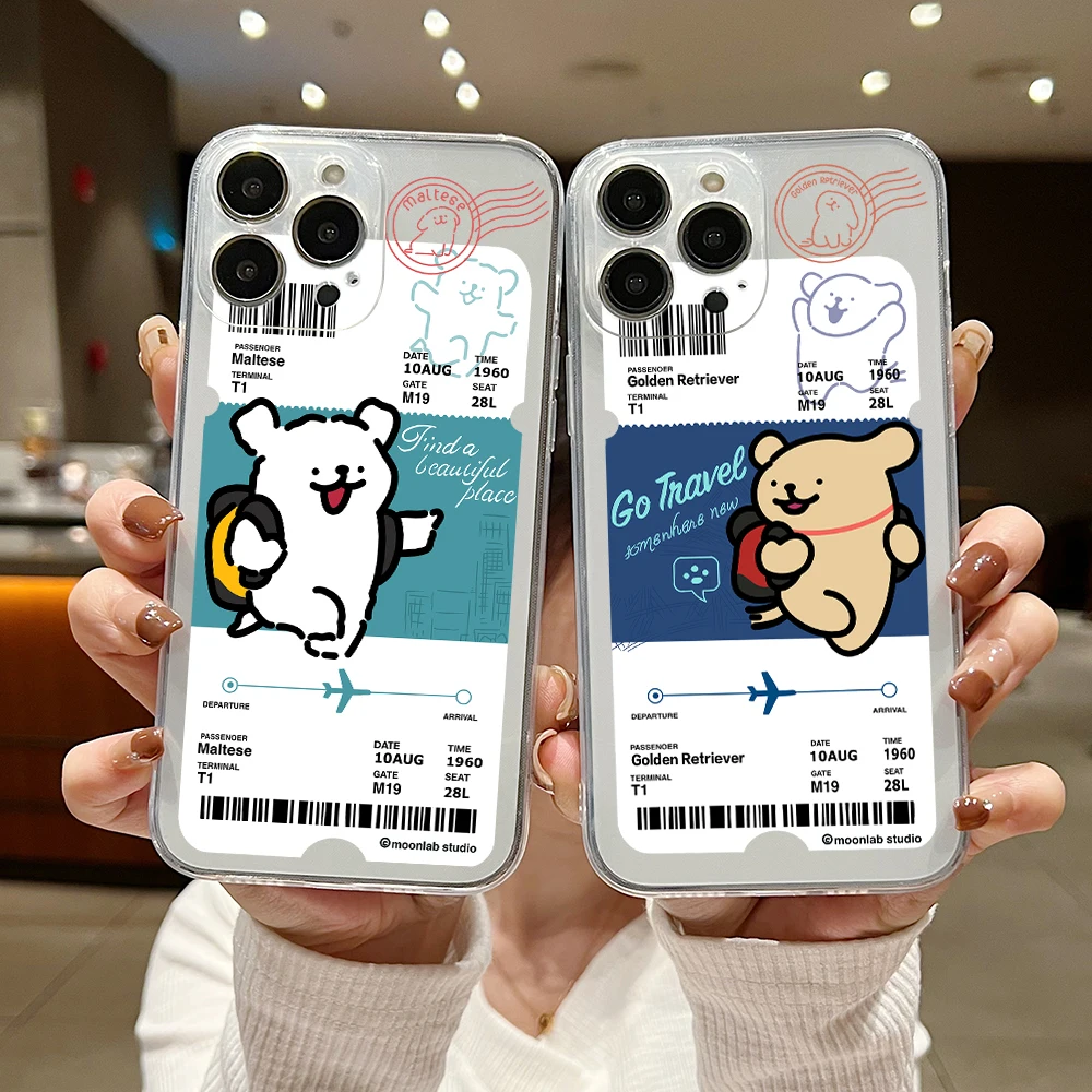 Cartoon cute dog Phone Case For Xiaomi Redmi Note 12 11 11T 10S 9 Pro Plus 10C 9A 9C 9T K40 K50 K60 4G 5G Transparent Cover