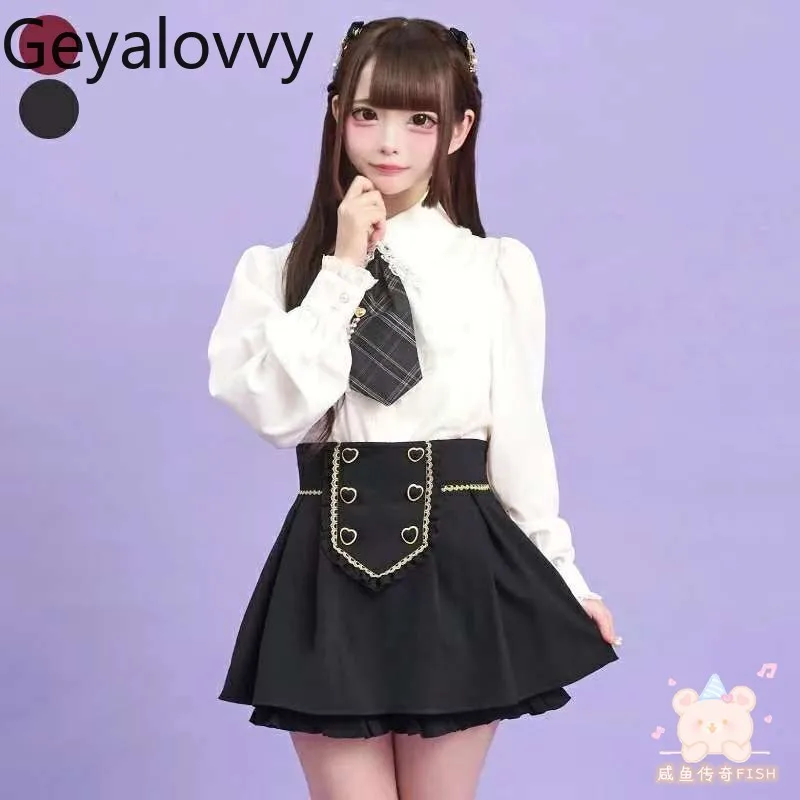 تأثيري فتاة حلوة عالية الخصر تنورة قصيرة ضئيلة اليابانية البريطانية الرجعية تنوعا JK موحدة كلية نمط التنانير الصغيرة السراويل #4