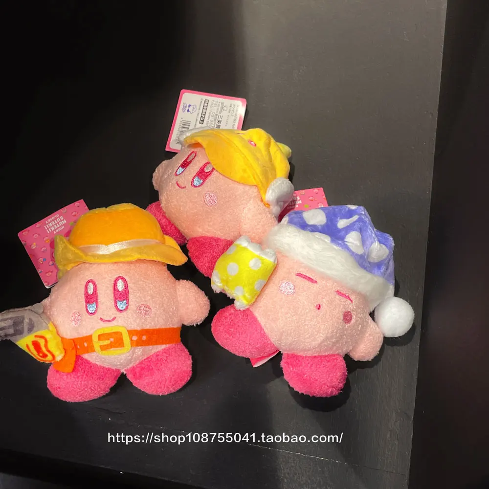 2025 novo 10cm estrela kirby estrela pingente bonito kawaii chapéu de pelúcia chaveiro saco pingente menina presente decoração ornamento