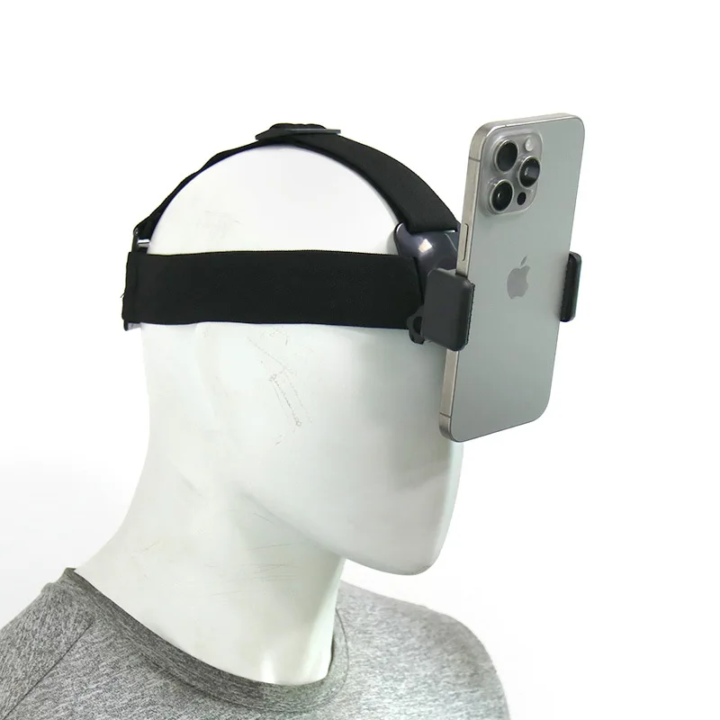 Head-Mounted Phone Camera Rig - POV Live Streaming & Video Recording Clip, Adjustable Head Strap Mount for Smartphone Accessorie