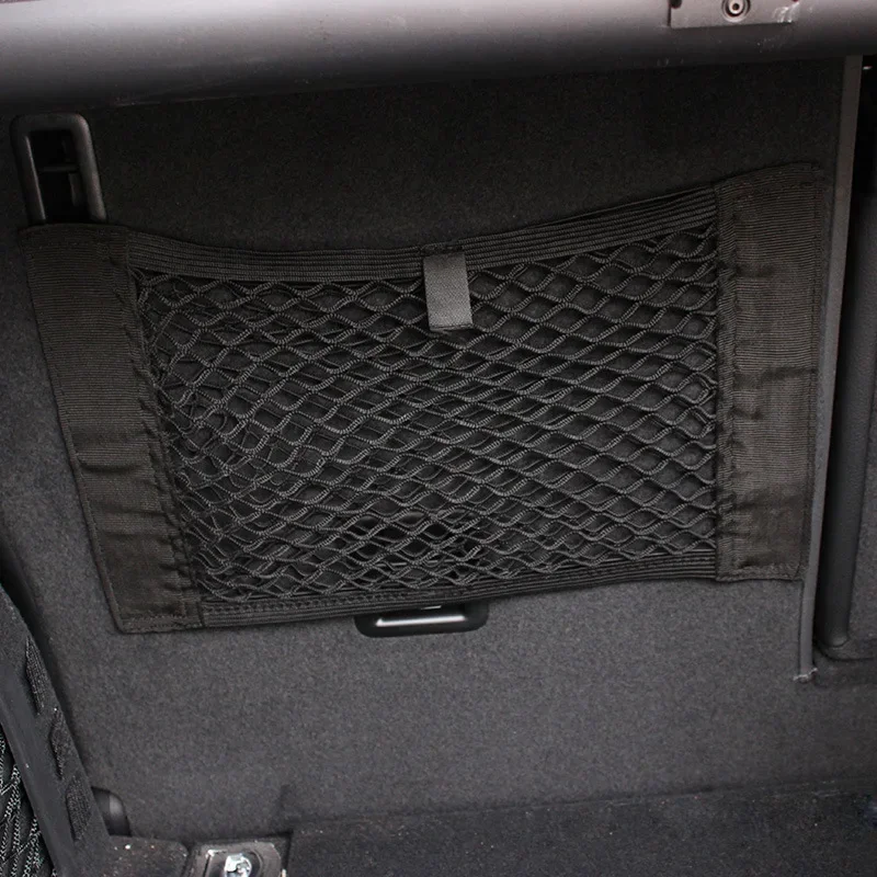 GEFENSI Car Trunk Storage Bag Nylon Mesh Nets Auto Back Rear Organizer Elastic String Luggage Net Holder Pocket For Car Trunk SU