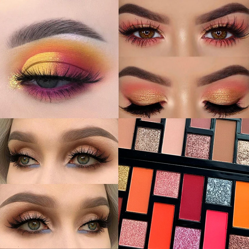 32-Farben-Lidschatten-Palette mit samtmattem Schimmereffekt, perlmuttartiger, feiner Glitzer, langlebige, wasserfeste Beere, braune Nude-Töne