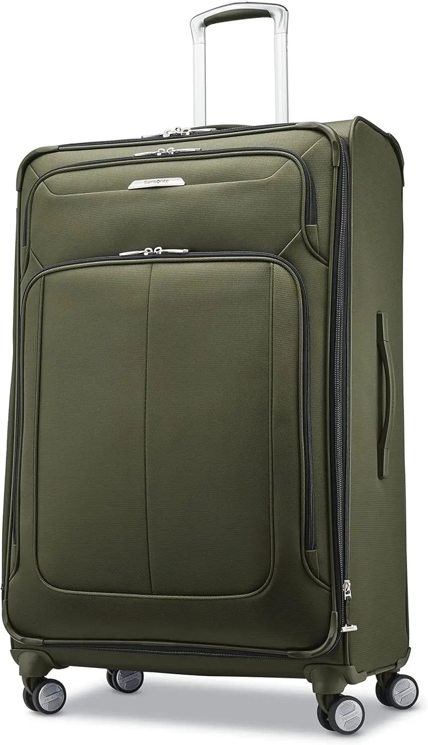 

Samsonite Solyte DLX Softside Expandable Luggage with Spinner Wheels, Cedar Green, Checked-Large 29-Inch