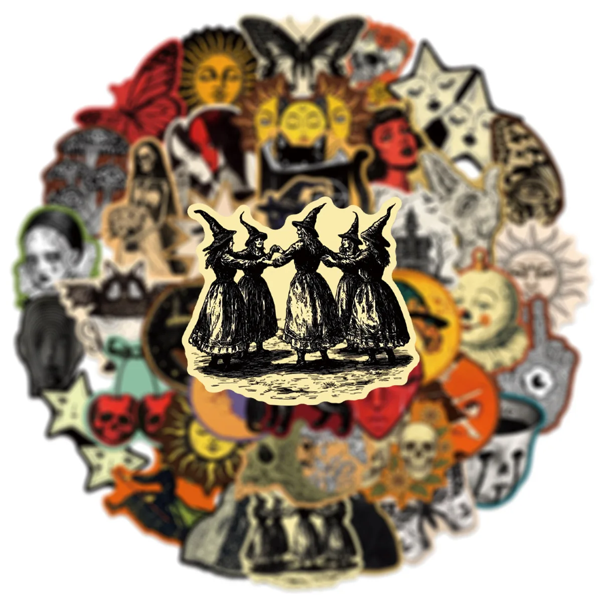 50-Pack Vintage Gothic Aesthetic Graffiti Stickers for Tablet Guitar Notebook Luggage Student Stationery DIY Waterproof Decals image 5
