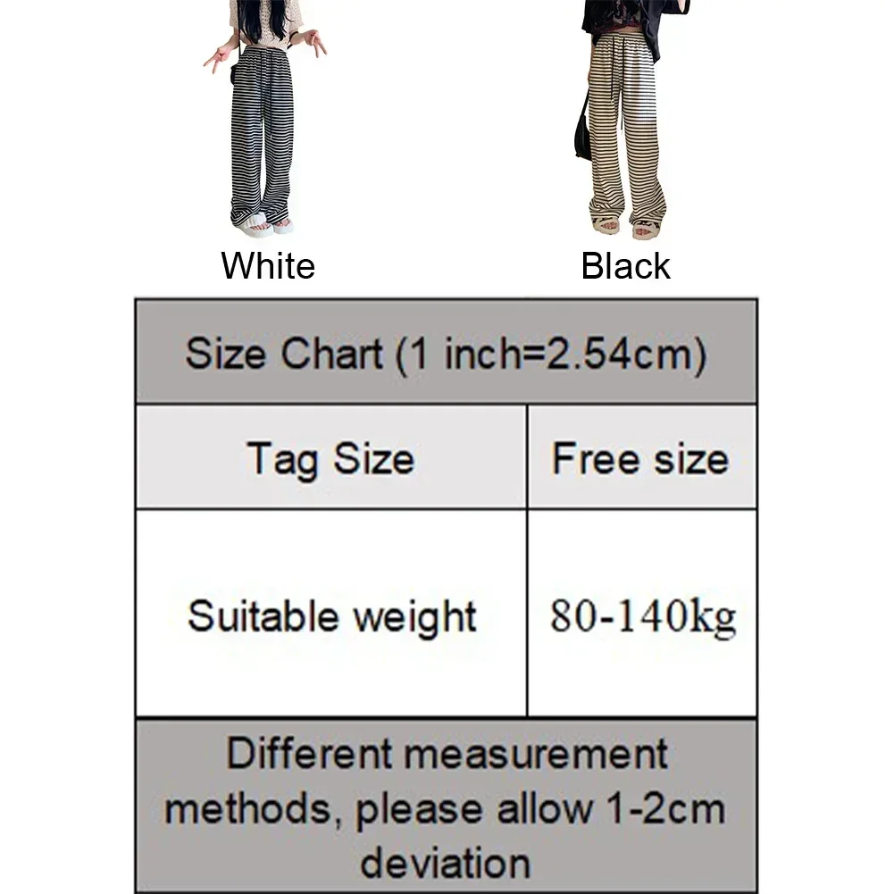 Летние повседневные прямые брюки с завязками зебры и высокой талией, женские корейские свободные широкие брюки в горизонтальную полоску