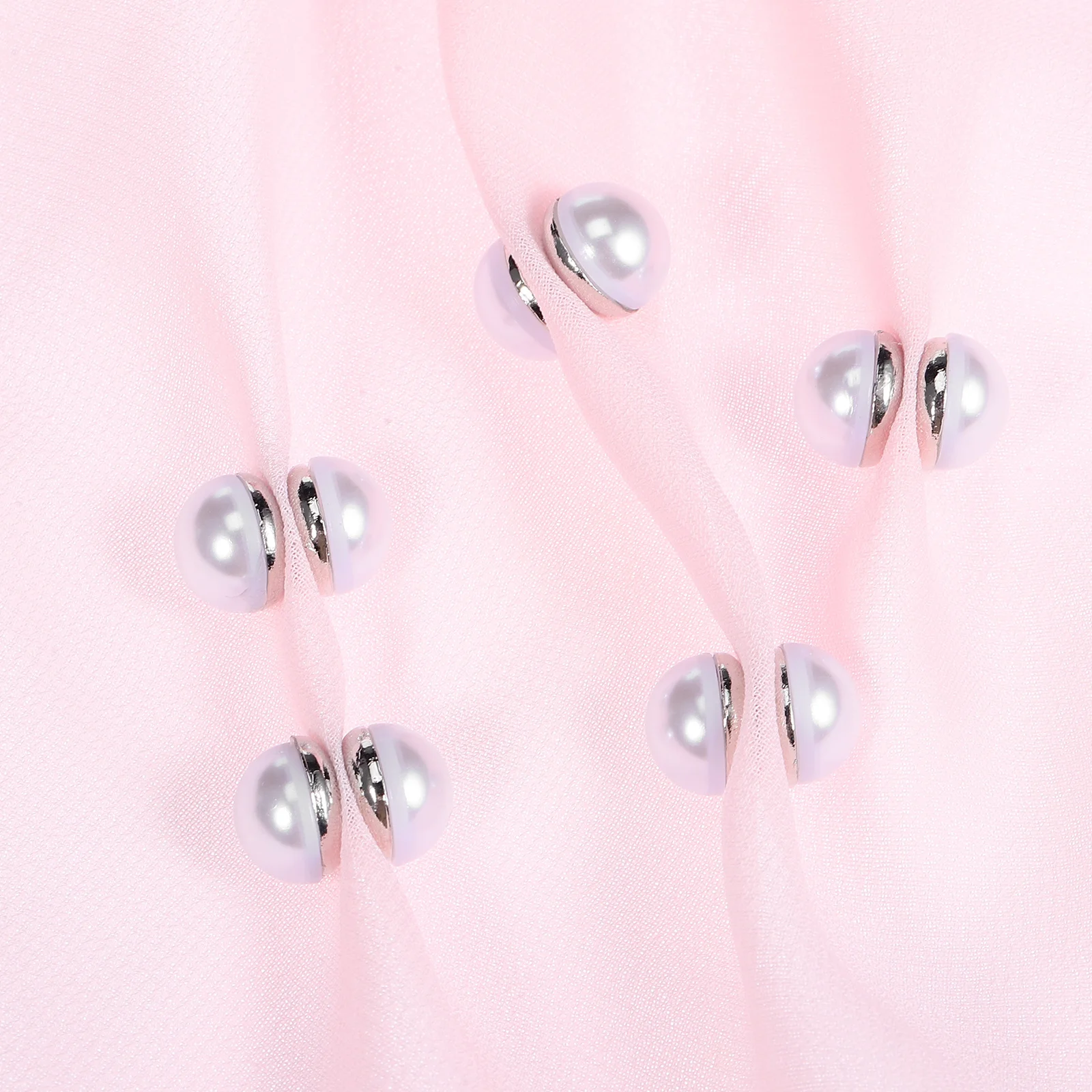 

10Pairs Pearl Veil Weights Magnetic Wedding Hijab Magnets Double Sided Dress Weights Snap Pins for Wind Hijab Magnets