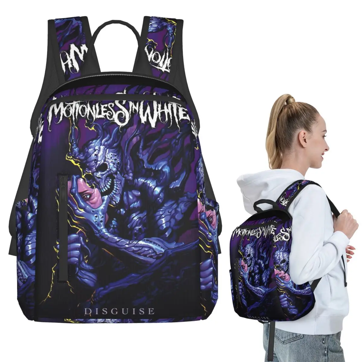 Motionless In White Backpack Student BookBag Boys Girls School Bag Laptop Shoulder Bags Men Women