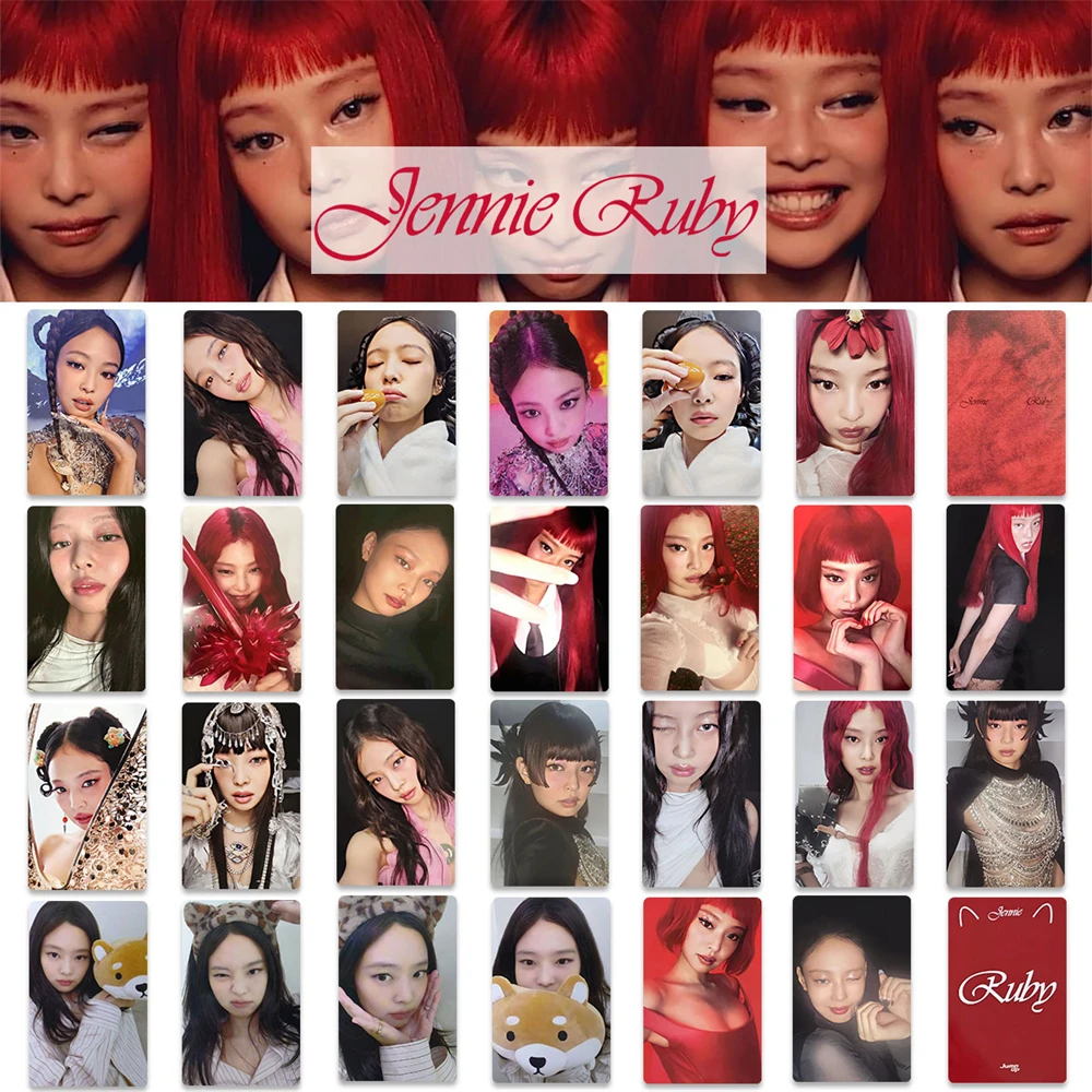 

KPOP JENNIE Photocards New Album RUBY Paper Cards Kim JeNi JANE ZEN Double-Sided Postcards MAKESTAR Lomo Cards Fans Collect Gift