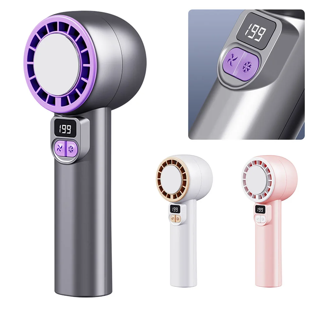 

4pcs Portable Handheld Fan 199 Gears Wind Speed ​​Adjustable Digital Display Cooling Desk Fan With Display Portable Air-cooling