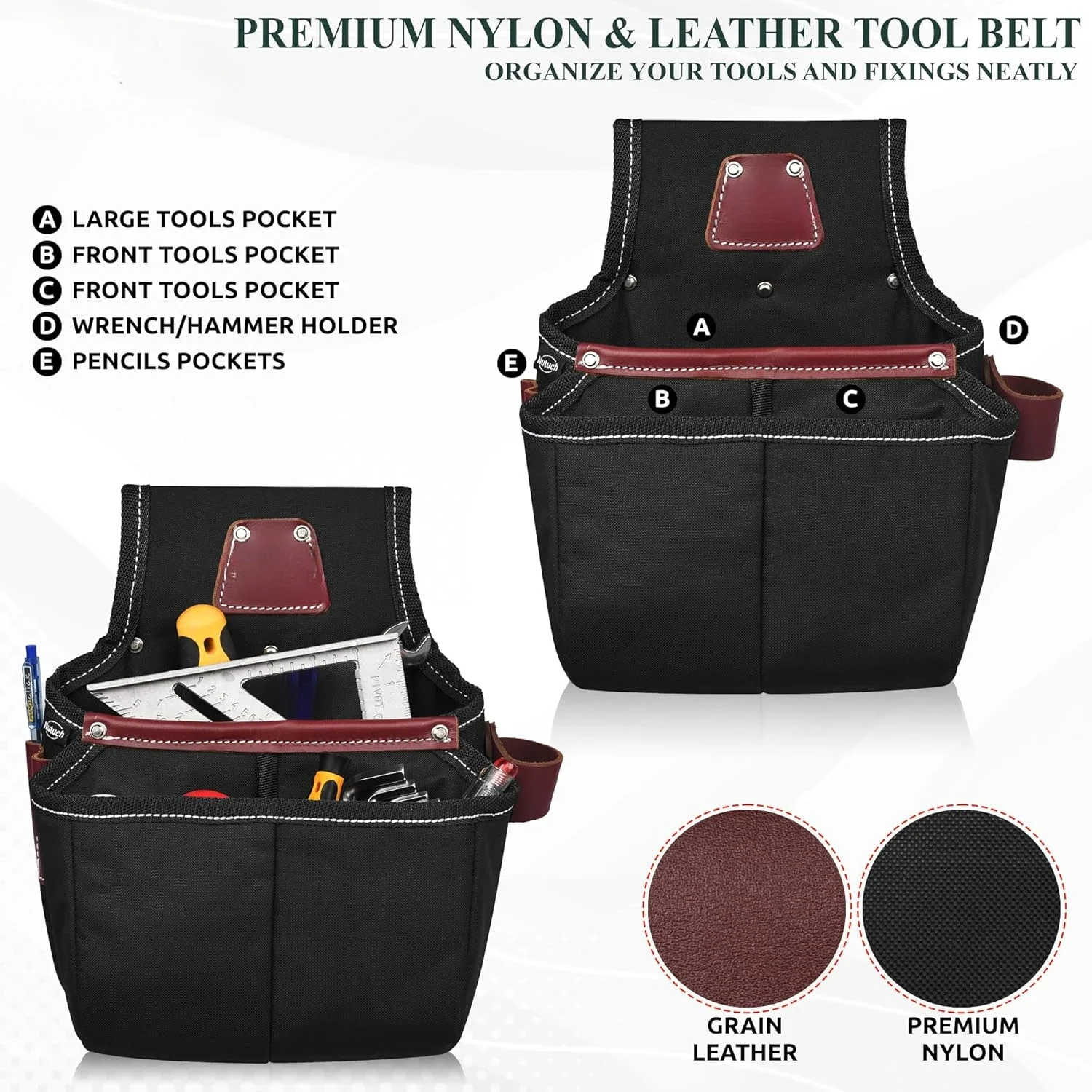 NEW.Nylon and Leather Tool BeltNylon Tool Pouch