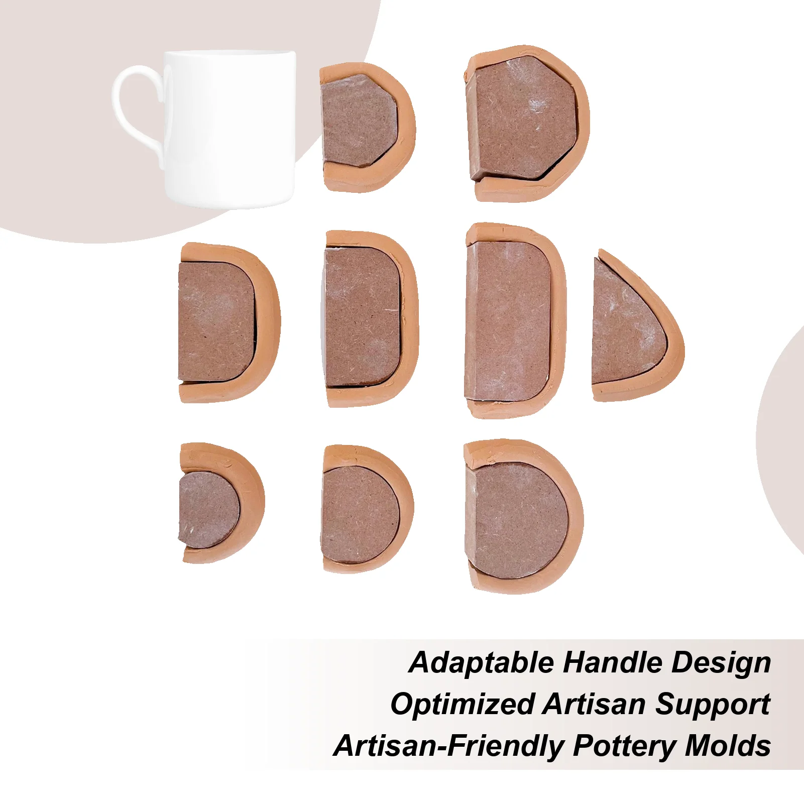 

Mug Handle Mold 9-Piece Wooden Carving Mould Mug Handle Making Tools For Sculpture Modeling Art Home Studio Classroom Beginners