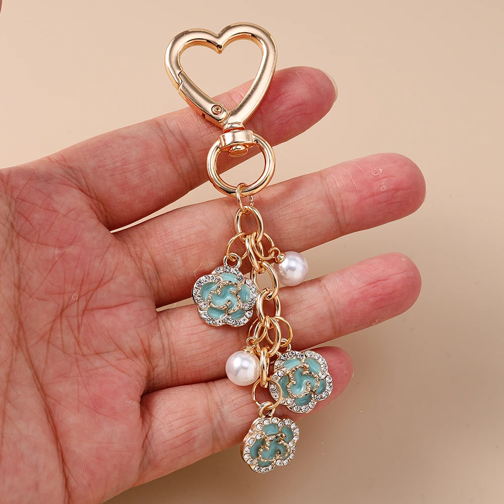 Aihua Schlüsselanhänger in 8 Farben, Y2K-Stil, feine Perlen, Rosenblüten, Schlüsselanhänger für Damen und Mädchen, Handtaschenanhänger, Schlüsselanhänger, Urlaubsschmuck, Geschenke – Detail 5