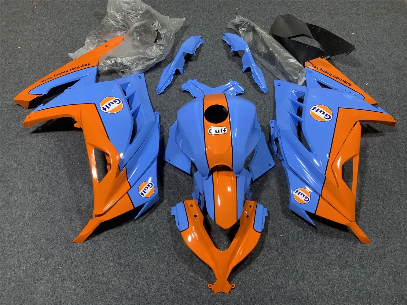 Motorcycle Fairing Kit Suitable for Kawasaki Ninja 250 Ninja 300 2013-2015 2016 2017 EX250 EX300 13-17 Fairing Blue Orange