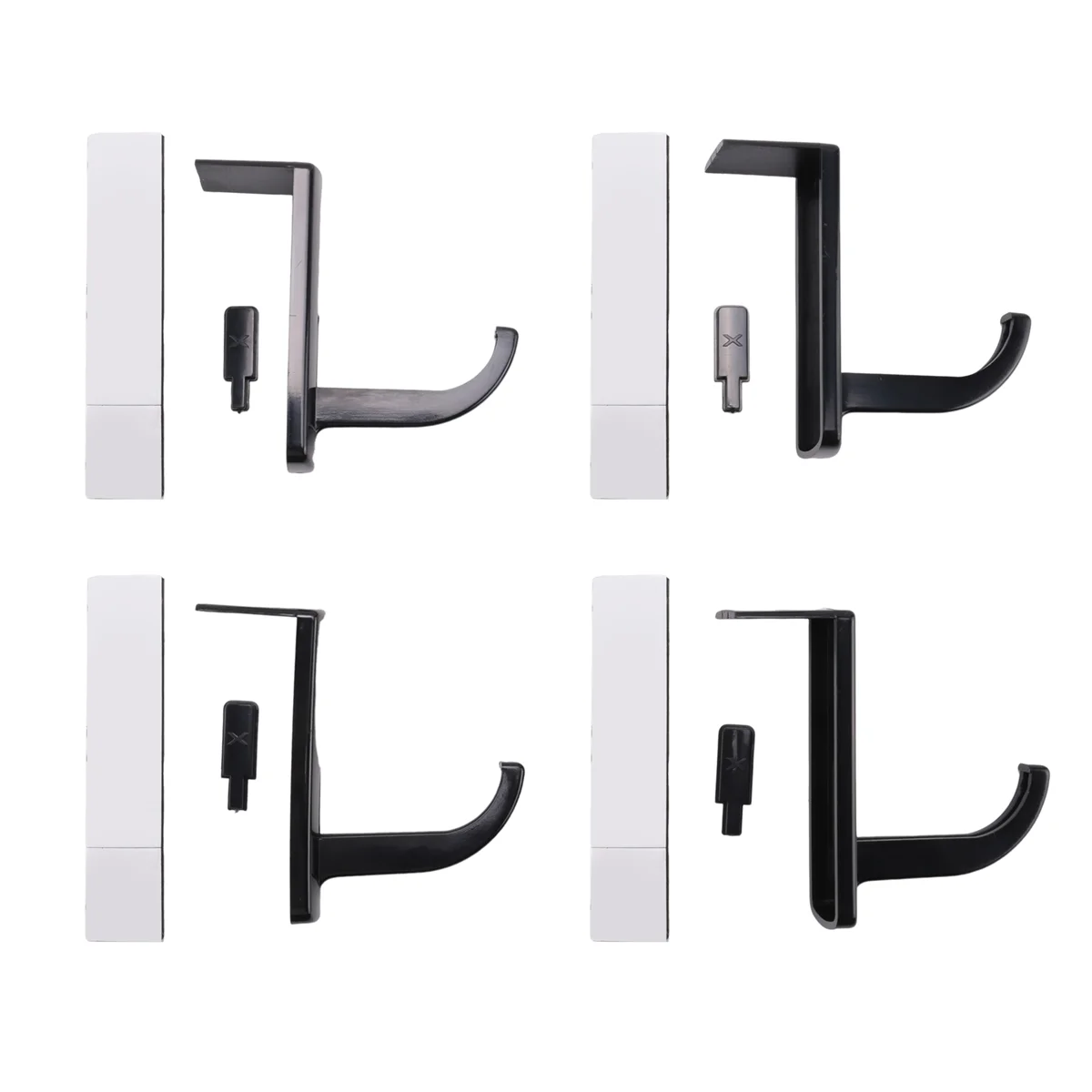 4 Pack Headset Hanger Headphone Hanger Headset Stick-on Hook Headset Stand Desktop Stand Table Cell Phone Holder