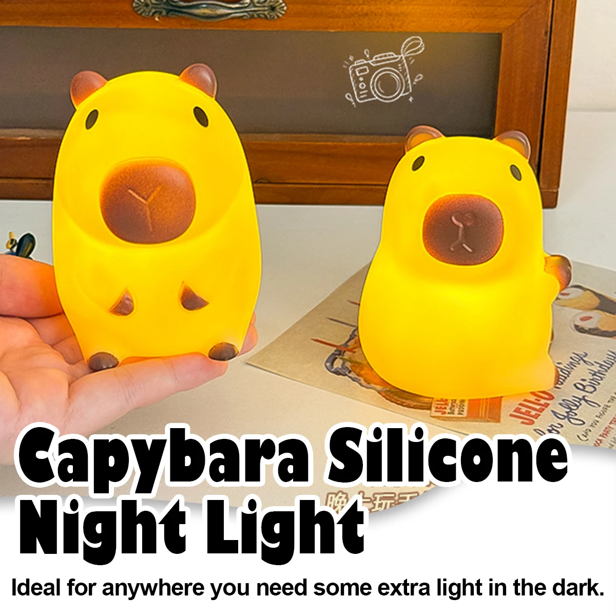 Cute Pet Capybara Night Light Cute Cartoon Creative Bedside Light Cute Dimming Pat Dimming Sleep Cute LED Desk Cute Dimming Pat