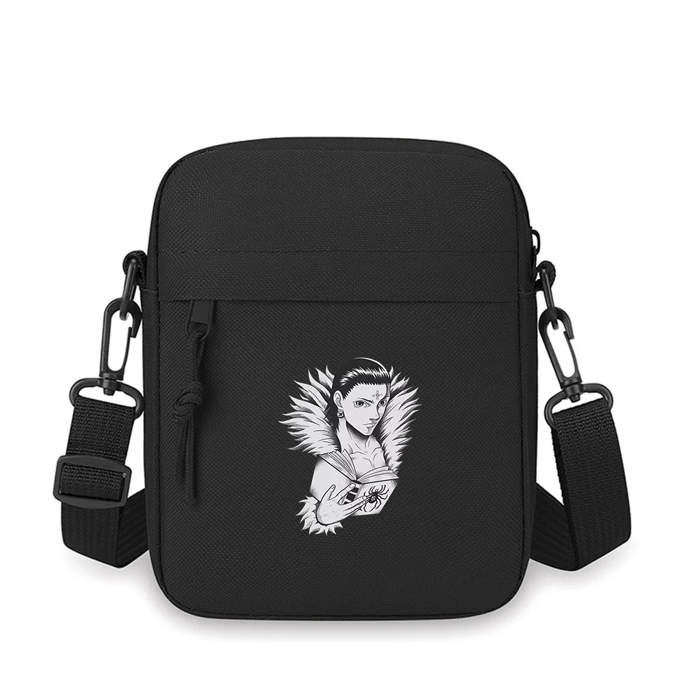 

Character holding book spider symbol Men Crossbody Bag Single Shoulder Women Cartoon Anime Film Printing Design Unisex