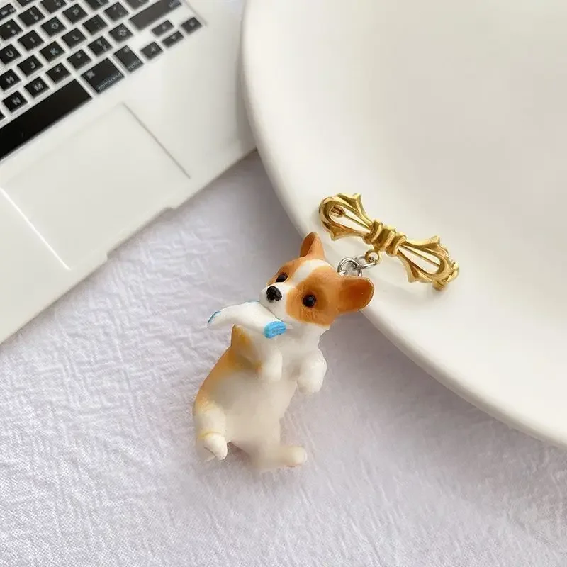 Cute kitten Holding Branch Pendant Brooches Lovely Dog Bites Socks Pins Exquisite Animal Panda Clothing Accessories Fashion Gift