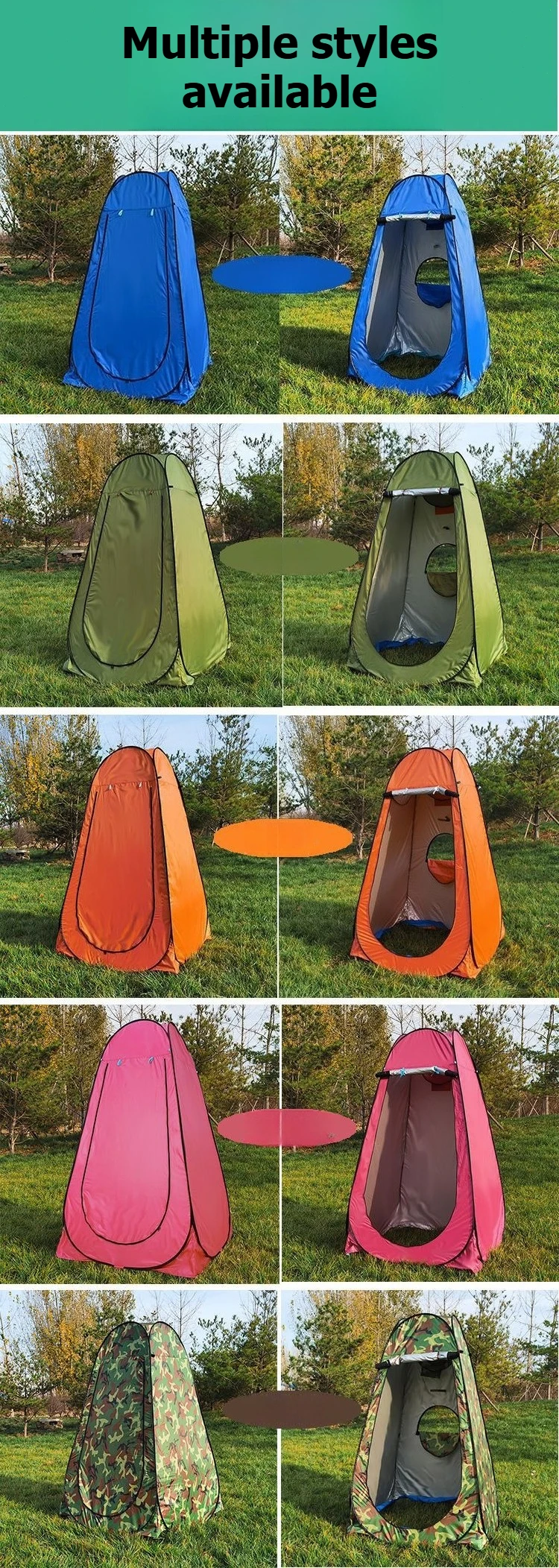 Tragbares Camping-Badezelt, Umkleidezelt, mobile Toilette, Außendusche, Camping, schnelles Aufstellen, kein Badezimmer zum Aufbauen erforderlich – Detail 19