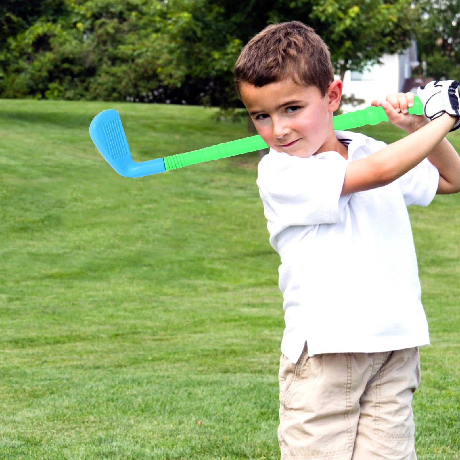 1Set Golf Kit Kids Plastic Cartoon Outdoor Lightweight Golf Clubs Game Exercise Play for Toddlers Outdoor Toys for Kids