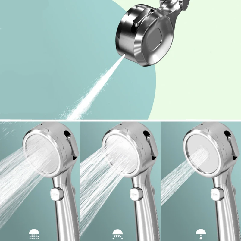 4 Modes Temperature DigitDisplay Shower Head Handheld No Charging Required High Pressure Water Saving  Shower Head For Bathroom