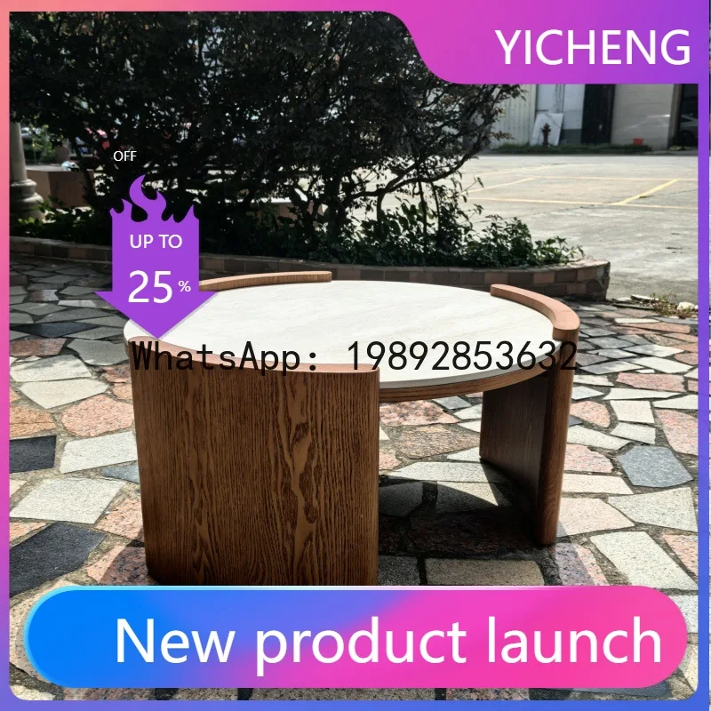 

Hys solid wood coffee table - small apartment modular coffee table - modern rock slab coffee table