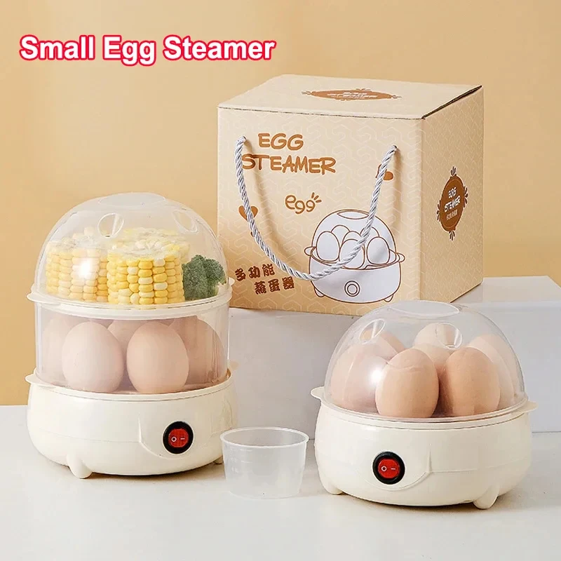 

2026New Double Layer Egg Steamer Household Small Portable Automatic Power Off Steamer Kitchen Breakfast Cooking Machine