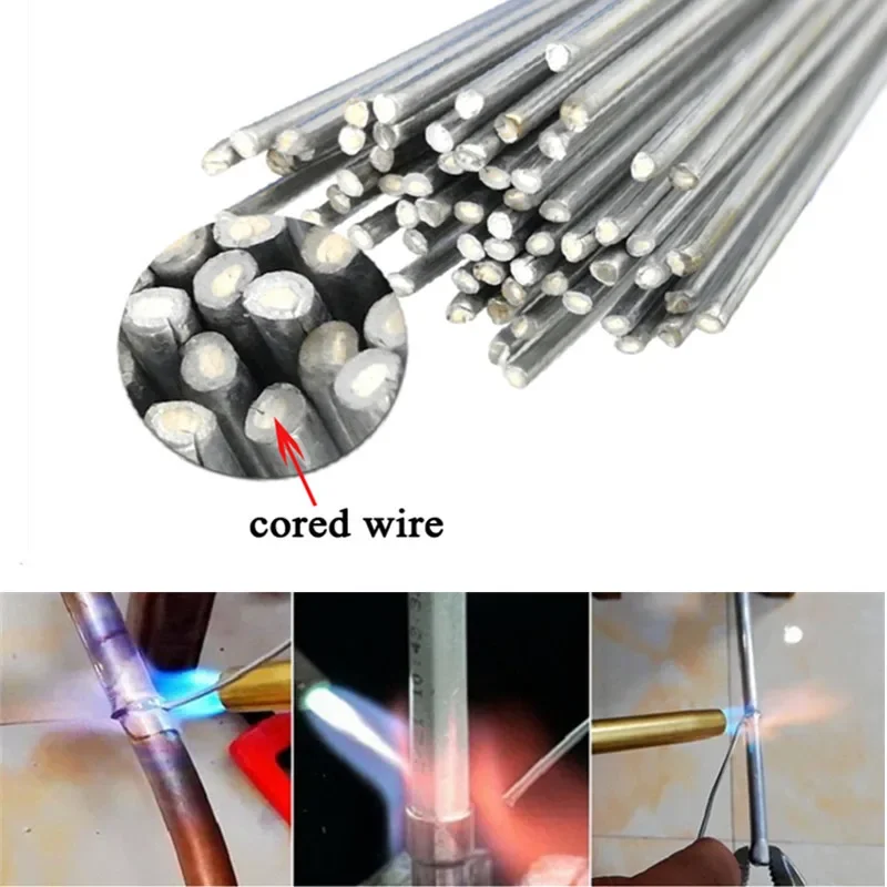 5/10 adet düşük sıcaklık eriyik alüminyum kaynak çubuklar kaynak çubukları Cored Wire1.6mm/2.0mm lehimleme için alüminyum gerek lehim tozu