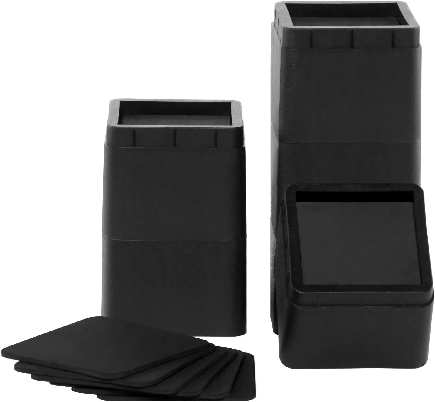 

3 Hes Stackable Bed Risers Furniture Risers For Sofas, Counch, Tables Heavy Duty Bed Frame Lifters 6 Pack