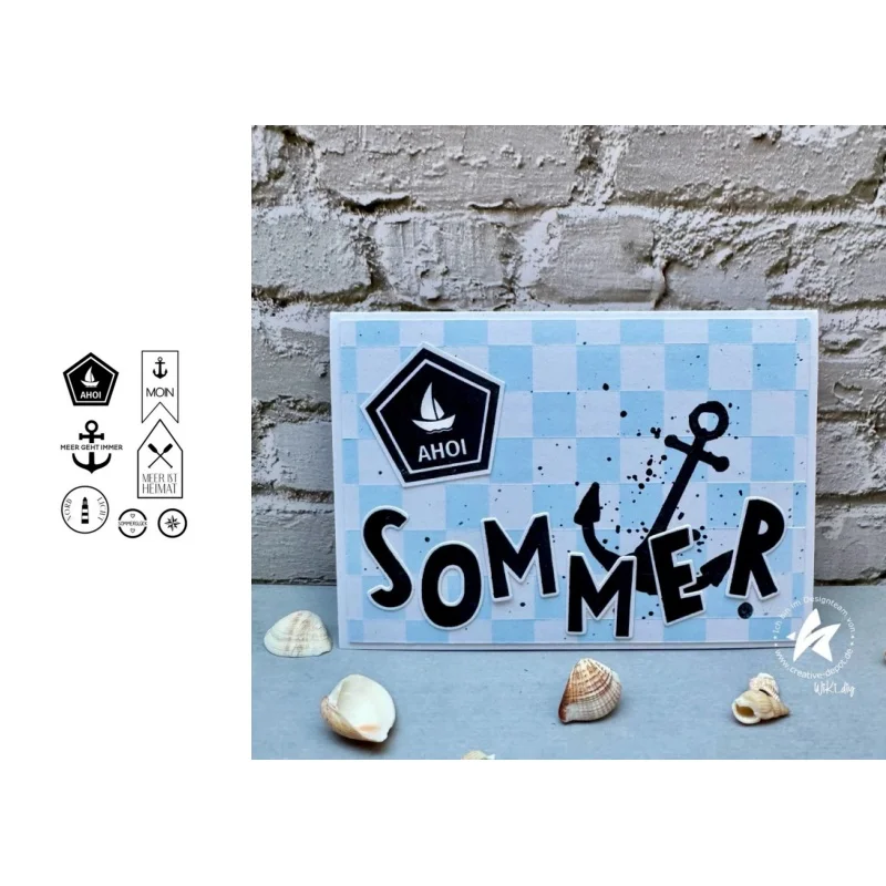 Neues Produkt Vorverkauf Box Eltern-Kind Stanzformen und Stempel DIY Scrapbook Album Dekoration Geprägtes Papierkarten-Set