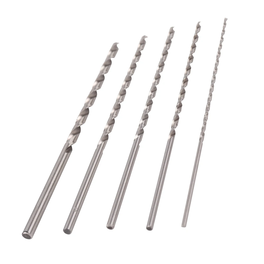 5PCS Twist Drill Bits Hole Saw Cutter Woodworking Tools Extra Long HSS Straight Shank Drill Bit Set Power Tool Drilling Bits
